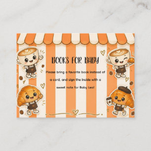 Carte D'accompagnement Jolie Fête de Naissance Café Croissant Orange Kawa