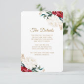 Carte D'accompagnement Jolie florale Mariage de Noël Informations d'invit (Debout devant)