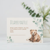 Carte D'accompagnement Jolie forêt feuilles ours baby shower enclos (Debout devant)