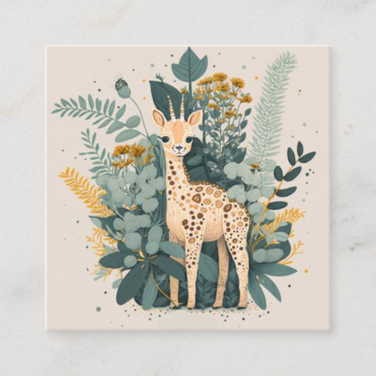 Carte D'accompagnement Jolie girafe dans le jardin (Devant)