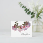 Carte D'accompagnement jolie orchidée rose fleurs rose mariage réception (Debout devant)