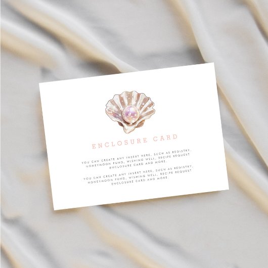 Carte D'accompagnement Jolie Petite Perle Sous Le Baby shower De Mer Sur 