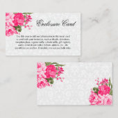 Carte D'accompagnement Jolies Fleurs Roses (Devant / Derrière)