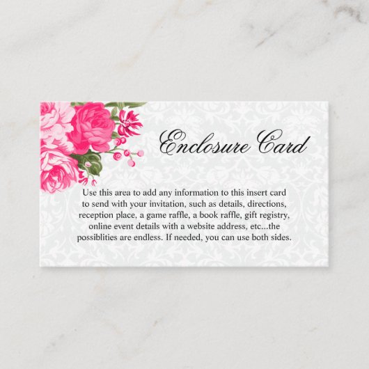 Carte D'accompagnement Jolies Fleurs Roses (Devant)