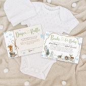 Carte D'accompagnement Jolis Animaux de la Forêt Hivernale et Flocons de 