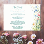 Carte D'accompagnement Jolis détails de mariage avec des aquarelles de fl