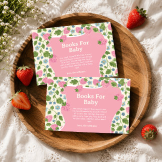 Carte D'accompagnement Jolis livres floraux roses et baies sucrées pour b
