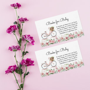 Carte D'accompagnement Jolis livres sur les filles à vélo vintage rose po