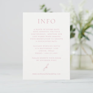 Carte D'accompagnement Jordan Pale Rose Script Monogramme Élégant Mariage