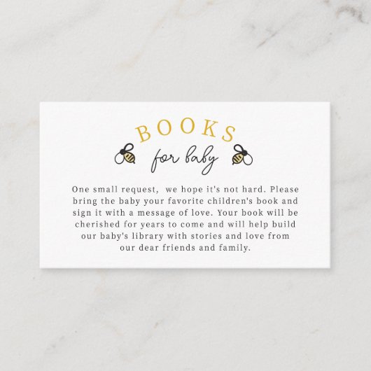 Carte D'accompagnement Jote Bee Baby shower Book for Baby Encape Card (Devant)