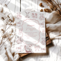 Jouets Roses Toile De Jouy Baby shower Diapper Raf