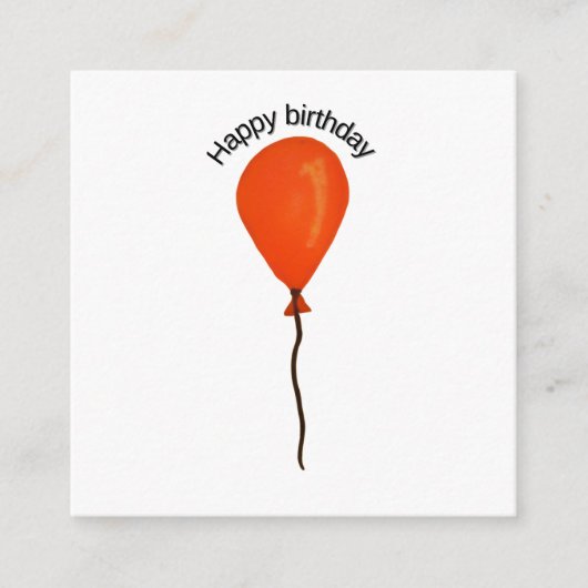Carte D'accompagnement Jour d'anniversaire de ballon orange (Devant)