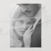 Carte D'accompagnement Journal Black Dark Mode photo mariage RSVP (Dos)