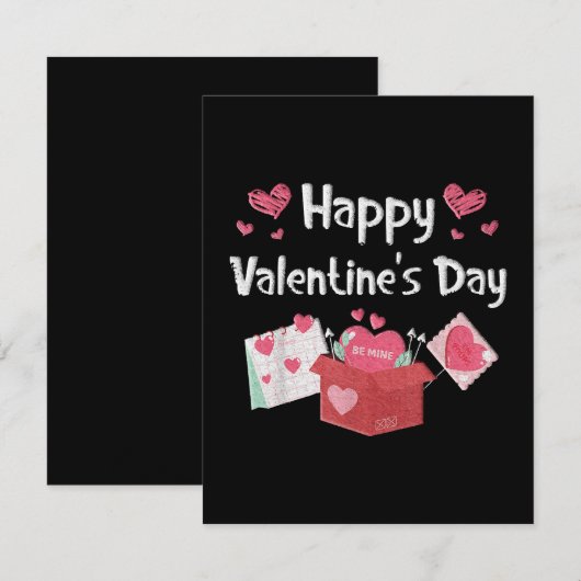 Carte D'accompagnement Joyeuse Saint-Valentin Sois Mienne Cœurs Mignons (Devant / Derrière)