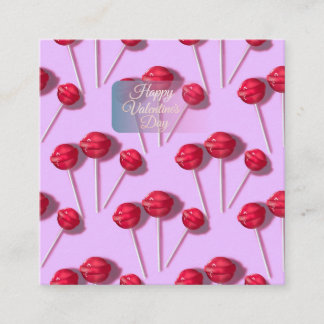 Carte D'accompagnement Joyeuse Saint-Valentin Sucette Mignonne Motif Rose