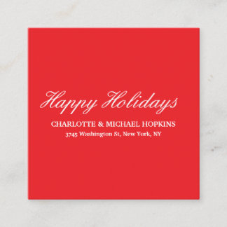 Carte D'accompagnement Joyeuses Fêtes Joyeux Noël Rouge Éclatant Famille