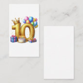 Carte D'accompagnement Joyeux 10e Anniversaire (Devant / Derrière)