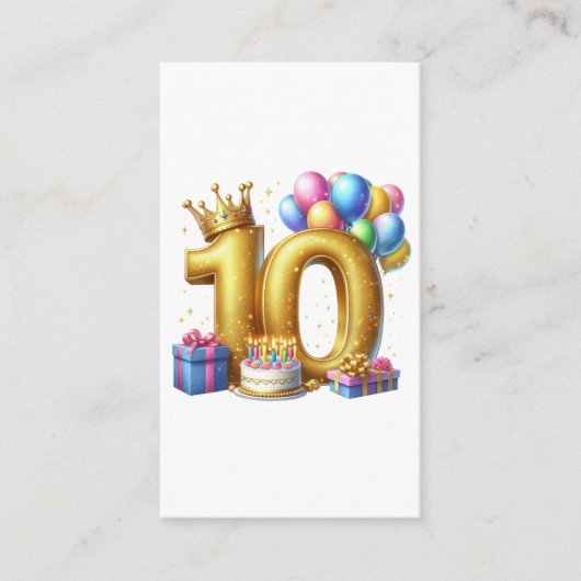 Carte D'accompagnement Joyeux 10e Anniversaire (Devant)