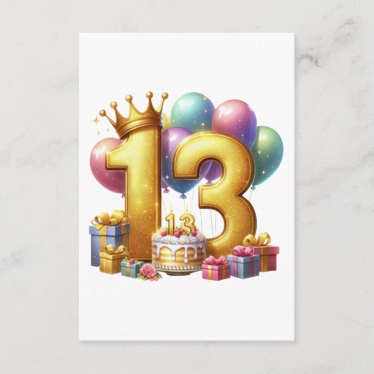 Carte D'accompagnement Joyeux 13e anniversaire (Devant)