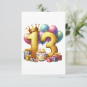 Carte D'accompagnement Joyeux 13e anniversaire (Debout devant)