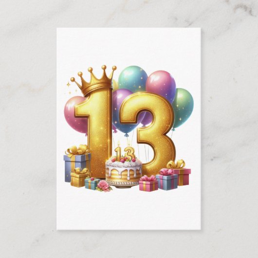 Carte D'accompagnement Joyeux 13e anniversaire (Devant)