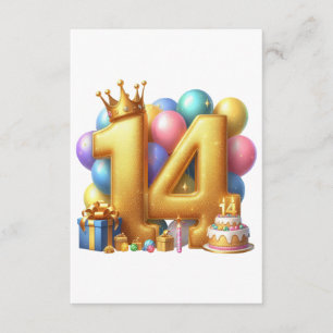 Carte D'accompagnement Joyeux 14ème anniversaire
