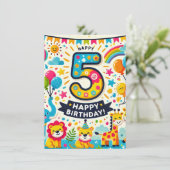 Carte D'accompagnement Joyeux 5e anniversaire ! (Debout devant)