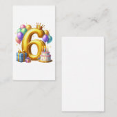 Carte D'accompagnement Joyeux 6ème Anniversaire (Devant / Derrière)