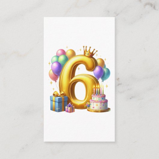 Carte D'accompagnement Joyeux 6ème Anniversaire (Devant)