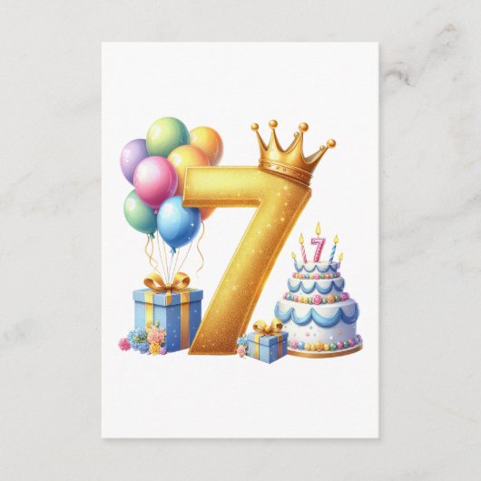Carte D'accompagnement Joyeux 7ème Anniversaire (Devant)