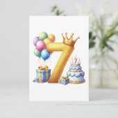 Carte D'accompagnement Joyeux 7ème Anniversaire (Debout devant)