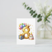 Carte D'accompagnement Joyeux 8e Anniversaire (Debout devant)