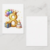 Carte D'accompagnement Joyeux 8e Anniversaire (Devant / Derrière)