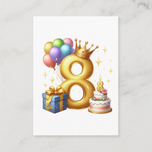 Carte D'accompagnement Joyeux 8e Anniversaire (Devant)