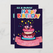 Carte D'accompagnement Joyeux anniversaire (Devant / Derrière)