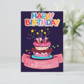 Carte D'accompagnement Joyeux anniversaire (Debout devant)