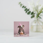 Carte D'accompagnement Joyeux anniversaire ! Chien mangeant du gâteau (Debout devant)