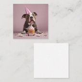 Carte D'accompagnement Joyeux anniversaire ! Chien mangeant du gâteau (Devant / Derrière)