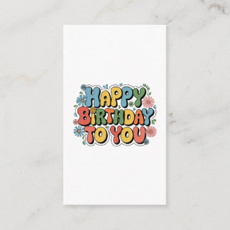 Carte D'accompagnement Joyeux Anniversaire Floral Groovy