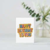 Carte D'accompagnement Joyeux Anniversaire Motif (Debout devant)