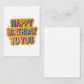 Carte D'accompagnement Joyeux Anniversaire Motif (Devant / Derrière)
