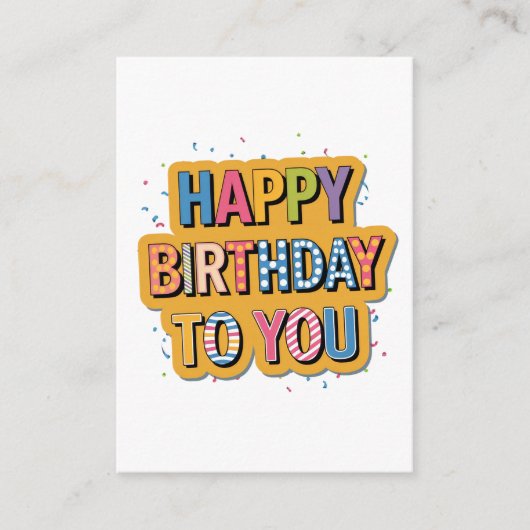 Carte D'accompagnement Joyeux Anniversaire Motif (Devant)
