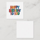 Carte D'accompagnement Joyeux anniversaire rétro (Devant / Derrière)