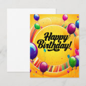 Carte D'accompagnement Joyeux Anniversaire Vibrant (Devant / Derrière)