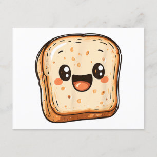 Carte D'accompagnement Joyeux dessin en tranches de pain souriant toast