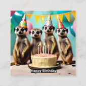 Carte D'accompagnement Joyeux Meerkat Anniversaire, Anniversaire Fête Inv (Dos)