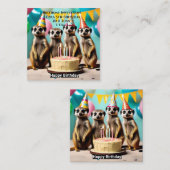 Carte D'accompagnement Joyeux Meerkat Anniversaire, Anniversaire Fête Inv (Devant / Derrière)