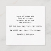 Carte D'accompagnement Joyeux Noël de notre nouvelle maison (Dos)