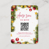 Carte D'accompagnement Joyeux Noël Fête QR Code RSVP (Devant)