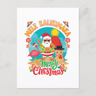 Carte D'accompagnement Joyeux Noël hawaïen Mele Kalikimaka